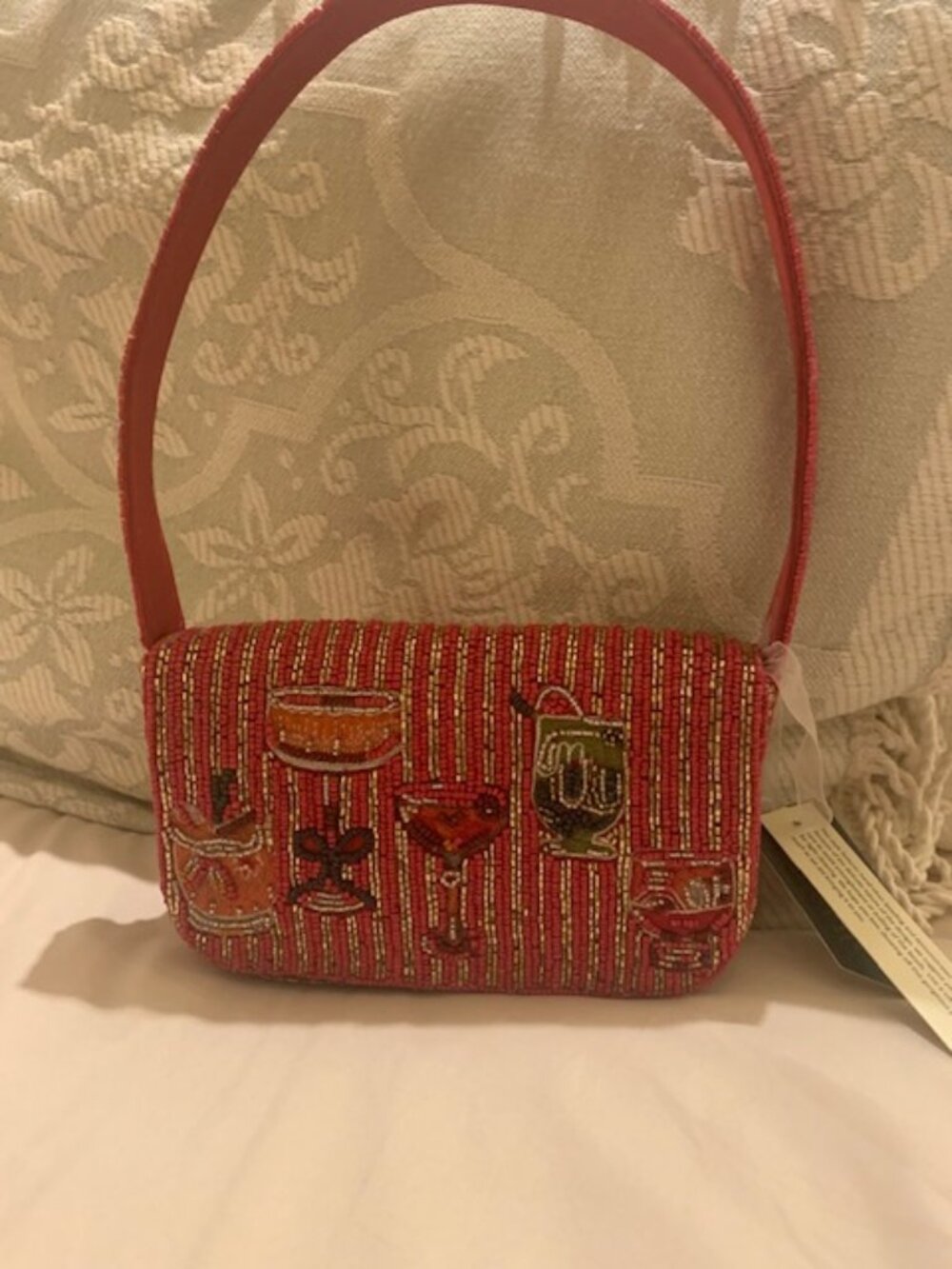 Viral Beaded Cocktail Themed Shoulder Bag